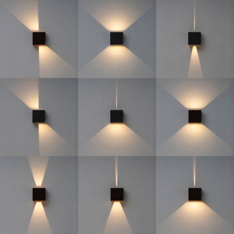 MANTRA Davos XL LED 20w IP65 wall lamp angles