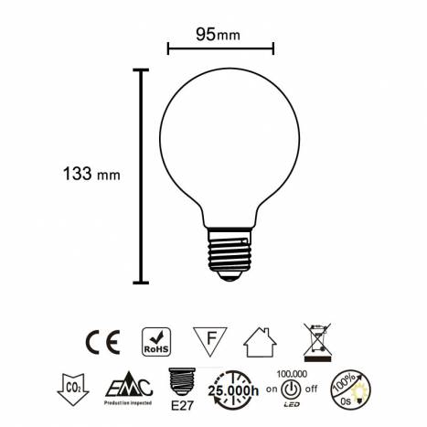 MANTRA LED E27 6.5w 360º opal bulb 720lm