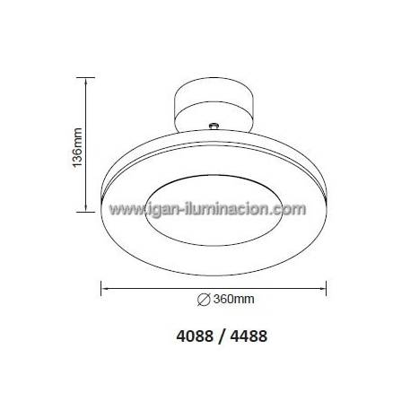 Plafon de techo Discobolo LED 28w aluminio de Mantra