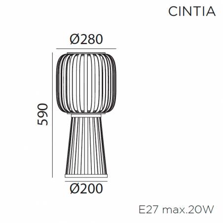 MDC Cintia E27 60cm natural bamboo floor lamp info