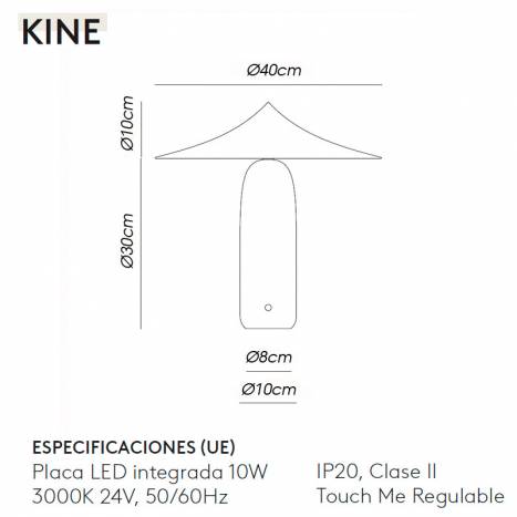 Lámpara de mesa Kine LED 10w mármol info - Aromas