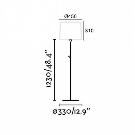 Lámpara de pie Samba 1L tela - Faro