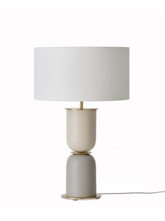 Lámpara de mesa Copo E27 cerámica oro pantalla - Aromas