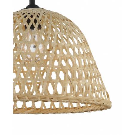 Lámpara colgante David E27 bambú natural detalle MDC