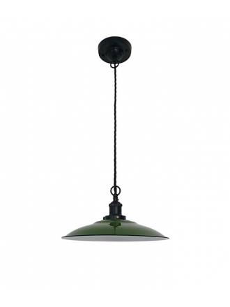 Lámpara colgante Lang 1L E27 acero verde- Faro