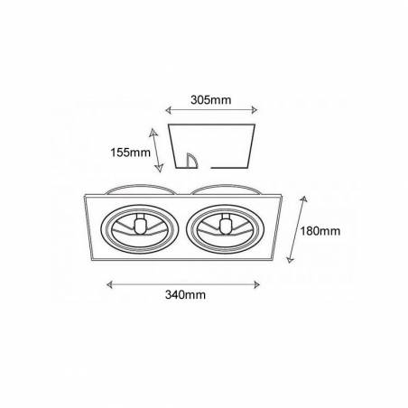 Foco empotrable cardan 2256  2L AR111 aluminio