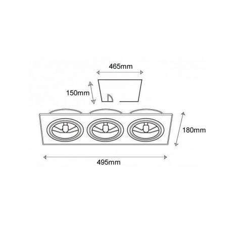 MASLIGHTING 2256 3L AR111 cardan recessed light aluminium