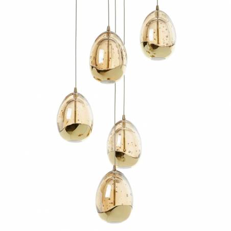 Schuller Rocio pendant lamp 5 lights LED gold