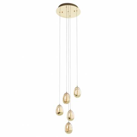 Lámpara colgante Rocio 5 luces LED dorado - Schuller