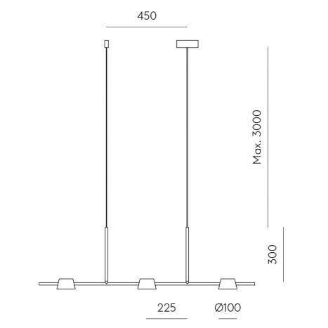 Lámpara colgante Nera Six Led 48w info - Aromas 1