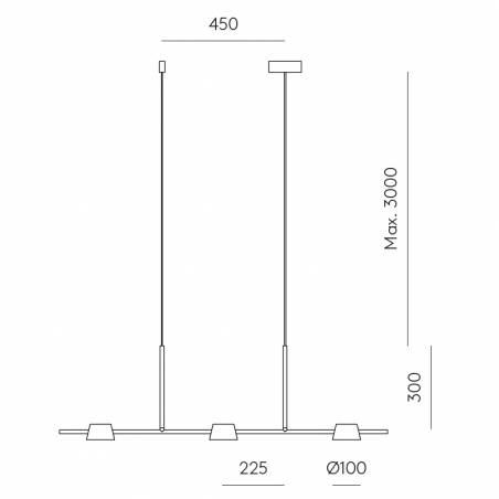 Lámpara colgante Nera Six Led 48w info - Aromas 1