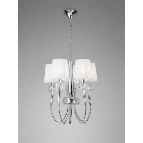 Lampara colgante Loewe 5 luces 50cm cromo de Mantra