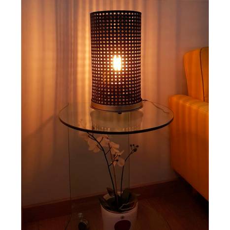 Aromas Etan 1L E27 rattan black table lamp ambient 1