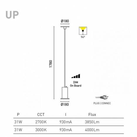 Lámpara de pie Up LED - Arkoslight