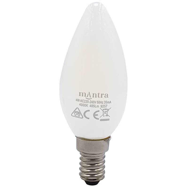 Bombilla LED, E14, VIDRIO MATE, Ø4,5cm, 4W, 2700K, 450Lm - Faro -  Luminarias Nedgis