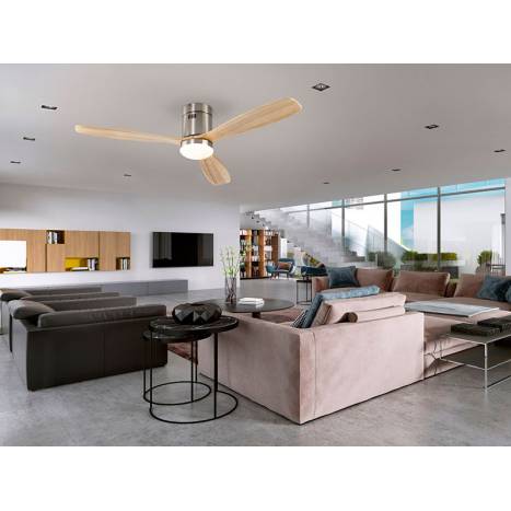 SCHULLER Siroco LED DC nickel ceiling fan ambient