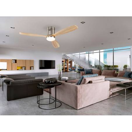 SCHULLER Siroco LED DC nickel ceiling fan ambient
