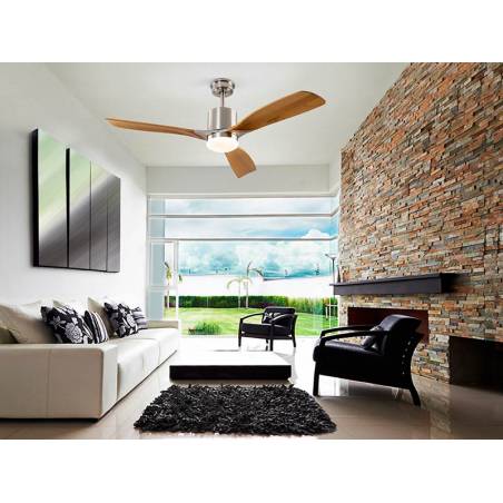 SCHULLER Anemos LED DC wood ceiling fan ambient