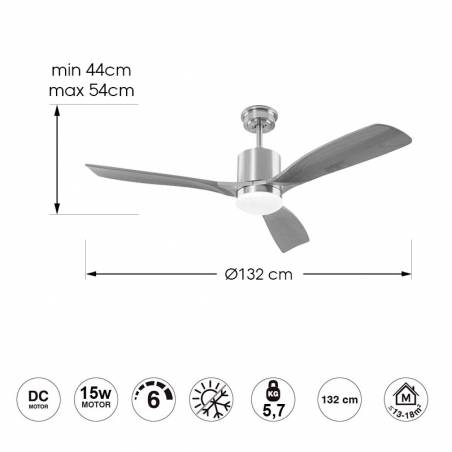 SCHULLER Anemos LED DC wood ceiling fan info