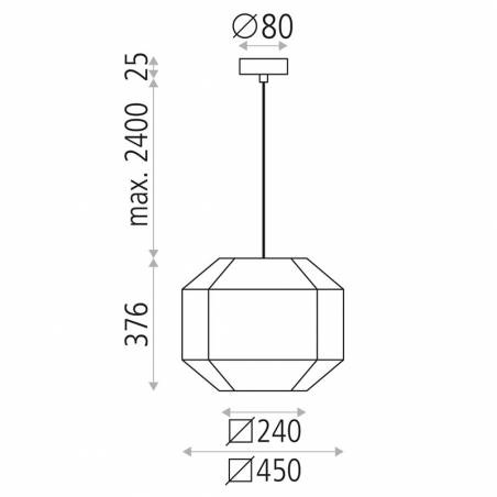 Lámpara colgante Bauhaus E27 tela - ACB