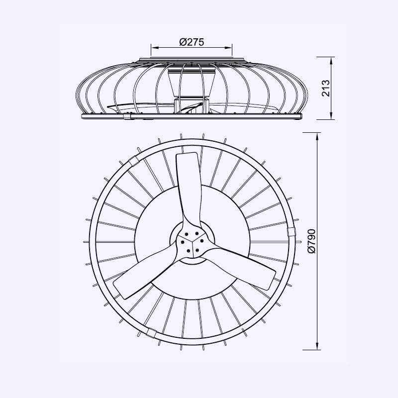 Ventilador de techo Gamer LED RGB DC Ø55cm + mando - Mantra