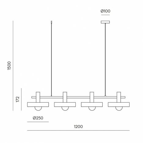 Lámpara colgante Aloa-L 4L E27 - Aromas