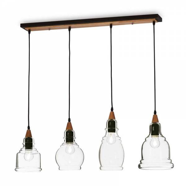 Lámpara lineal Gretel 4L cristal - Ideal Lux
