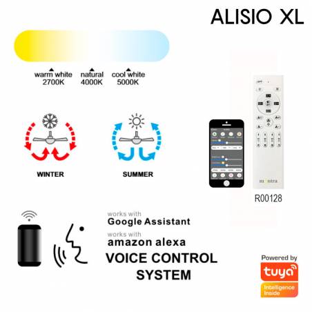 MANTRA Alisio XL LED DC Ø73cm ceiling fan especifications