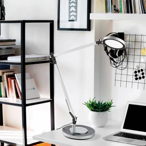 Ideal Lux Futura LED 10w aluminium table lamp ambient