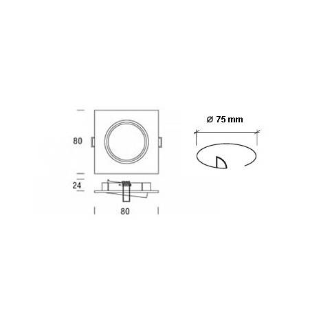 MASLIGHTING 225 square recessed light inox