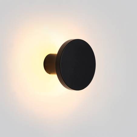 Aplique de pared Corvus LED 7,5w negro detalle - ACB