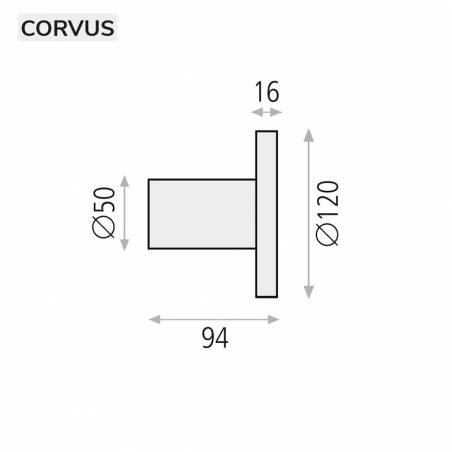 Aplique de pared Corvus LED 7,5w negro info - ACB