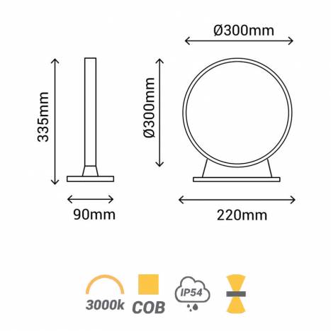 Baliza Nala LED 6w IP54 antracita - Sulion