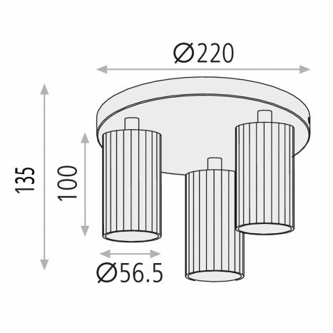 Regleta de focos circular Modrian 3L GU10 info - ACB