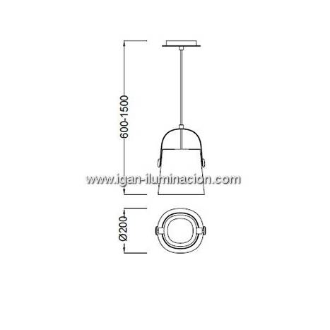 Lampara colgante Nordica 20cm negra de Mantra