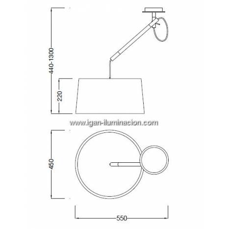 Lampara colgante Nordica 1 luz metal blanco de Mantra