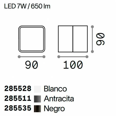 Aplique de pared Omega Square 7w IP54 info - Ideal Lux