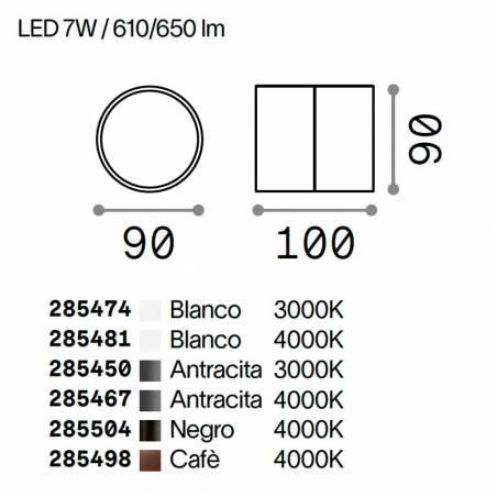 Aplique de pared Omega Round 7w IP54 info - Ideal Lux