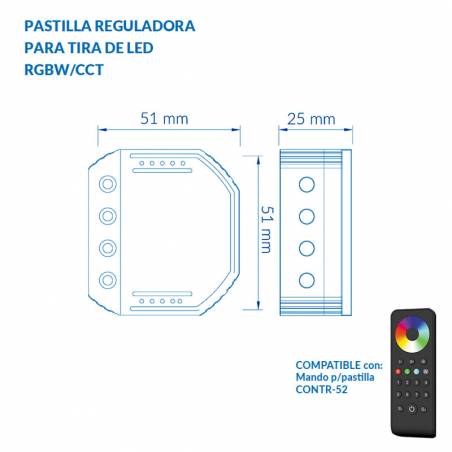 Pastilla reguladora Tira LED RGBW/CCT - Atmoss