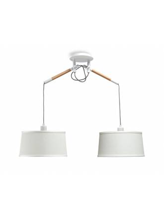 Lampara colgante Nordica 2 luces metal blanco de Mantra