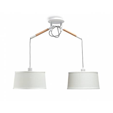 Lampara colgante Nordica 2 luces metal blanco de Mantra Lampara colgante Nordica 2 luces metal blanco de Mantra