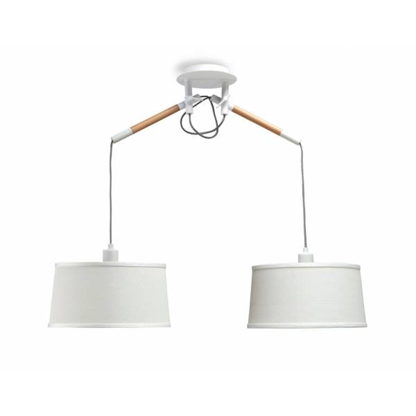 Mantra Nordica pendant lamp 2L white shade