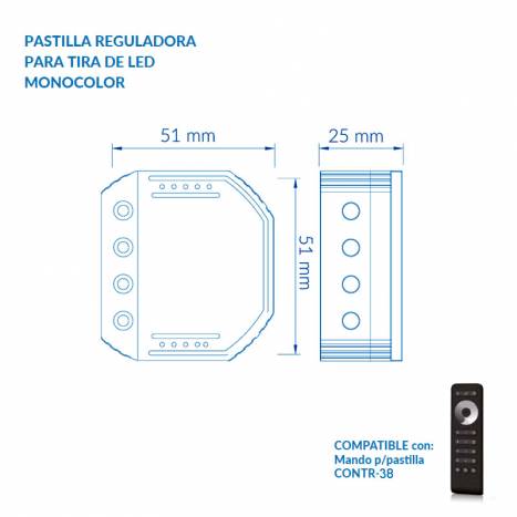 Pastilla reguladora Tira LED Monocolor - Atmoss
