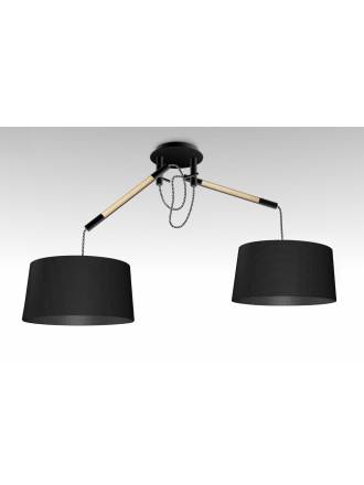 Lampara colgante Nordica 2 luces metal negro de Mantra