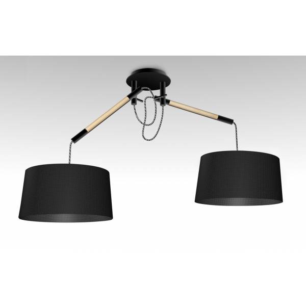 Lampara colgante Nordica 2 luces metal negro de Mantra