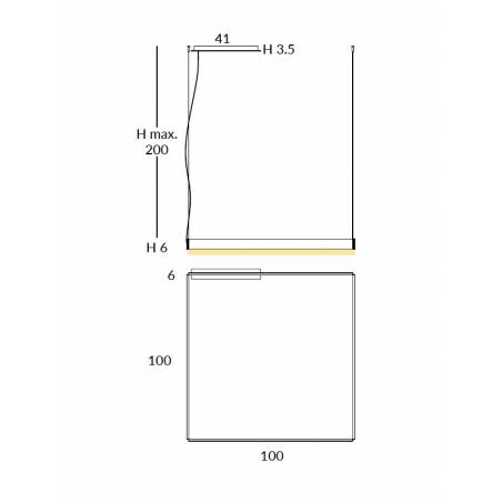 Lámpara LED rectangular en suspensión para techo de diseño Manolo Olè by FM