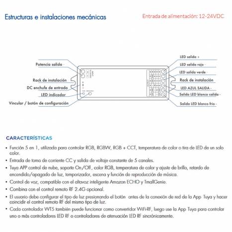 Controlador WIFI Tira LED RGB/CCT - Atmoss