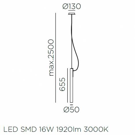 Lámpara colgante Oslo LED vertical info - MDC