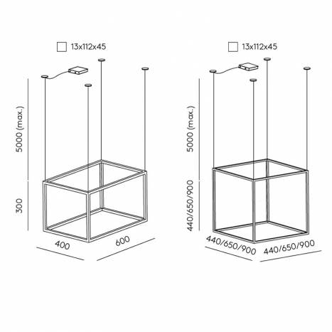 Lámpara colgante Cube-X LED info - Aromas
