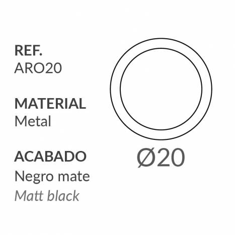 Aro complementario metal negro - Ole